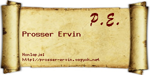 Prosser Ervin névjegykártya